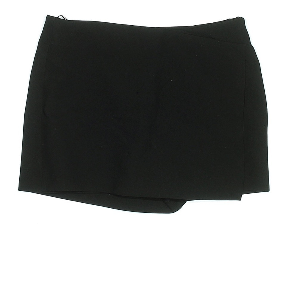 Zara Black Skort NWT Faux Wrap Mini Skirt Shorts Chic Size L - Picture 2 of 5